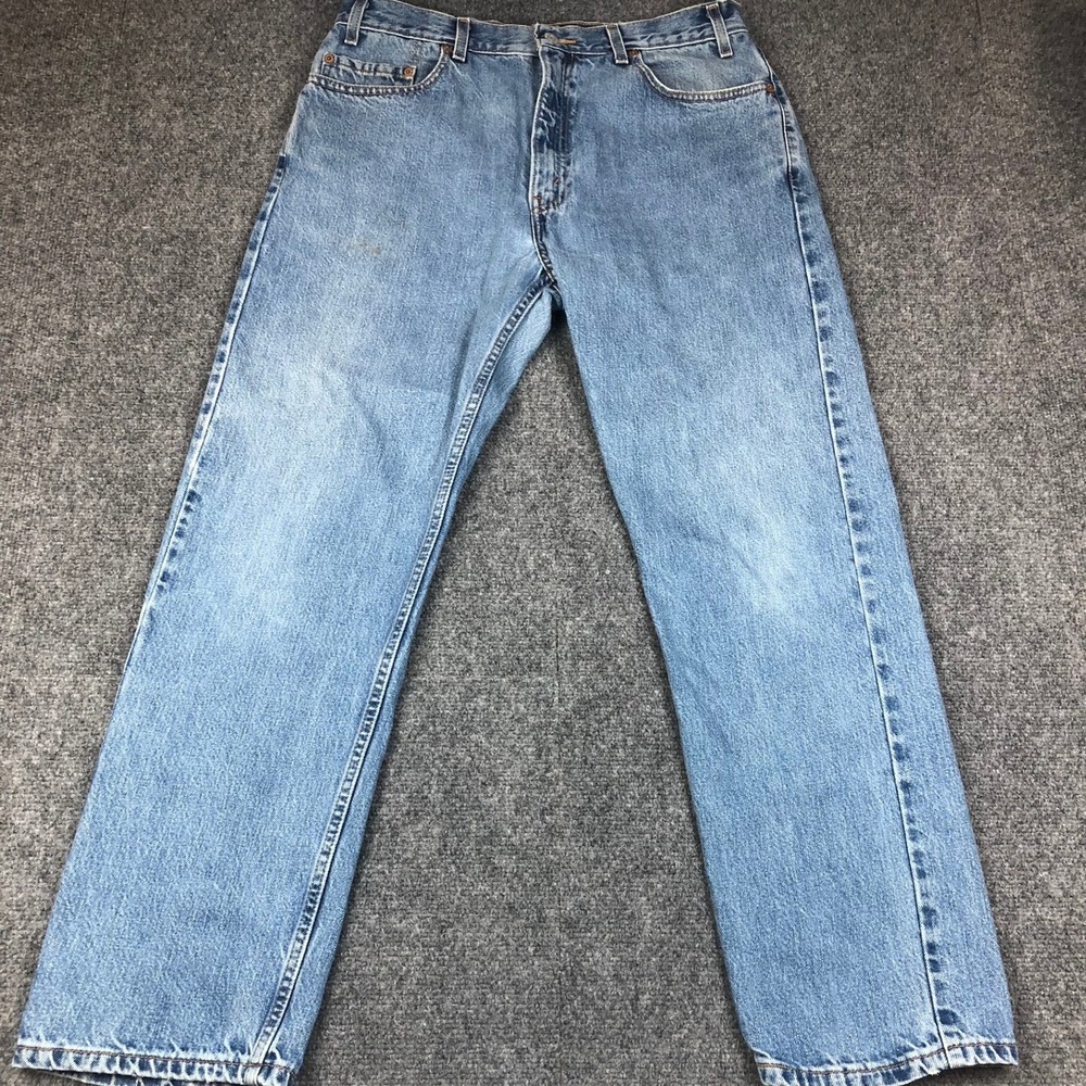 Vintage Levis 505 Men 36x30 Regular Fit Straight Leg Blue Denim Jeans 00505-4891